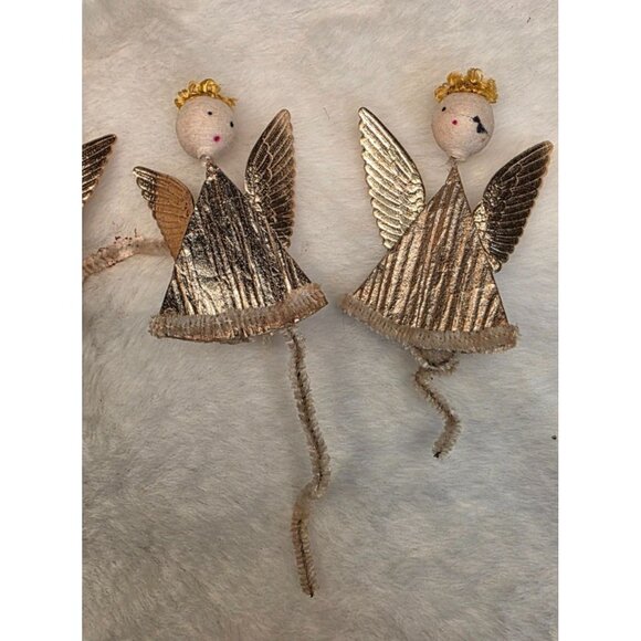 Vintage Angel Mid-Century Foil Cardboard Christmas Picks or Ornaments - Picture 3 of 6